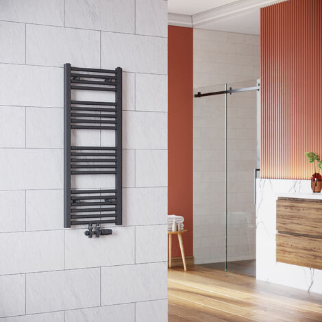 SONNI Radiador de baño secador de toallas antracita 453 Vatios  Calentador de toallas con Termostato Multibloque 1000x400mm