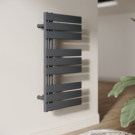 SONNI Radiador Toallero de agua Toallero Baño Radiador Toallero de Paneles Conexión Lateral Radiador Secador de Toallas de Agua Caliente Antracita Mate 760 x 400 mm 570W