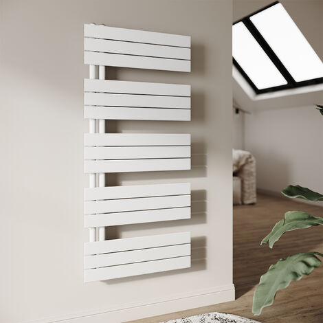 SONNI Radiador Toallero de agua Toallero Baño Radiador Toallero de Paneles Conexión Lateral Radiador Secador de Toallas de Agua Caliente Blanco Mate 1314 x 600 mm 1376W