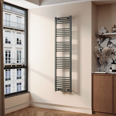 SONNI Radiadores Toalleros de Agua Radiadores Toalleros con Conexión Central Radiador Secador de Toallas de Agua Caliente Adecuado para Cuartos de Baño Antracita 160 x 40 cm