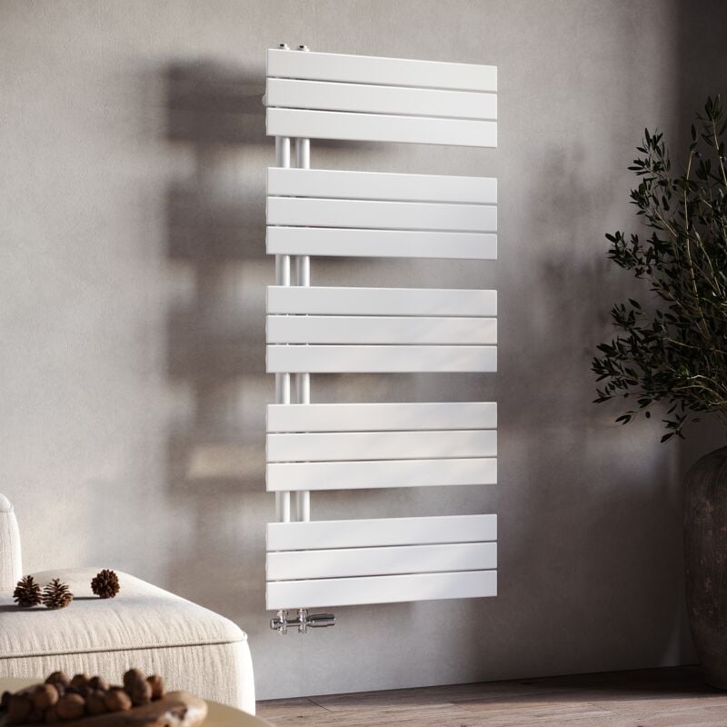 Radiateur de salle de bain Design Radiateur panneau chauffant sèche-serviettes blanc 600x1314mm - Sonni