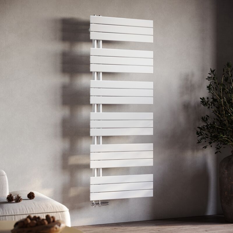 Radiateur Sèche-serviette eau chaude 1590x600mm Blanc Sèche-serviettes à Eau Chaude Panneau Plat - Sonni