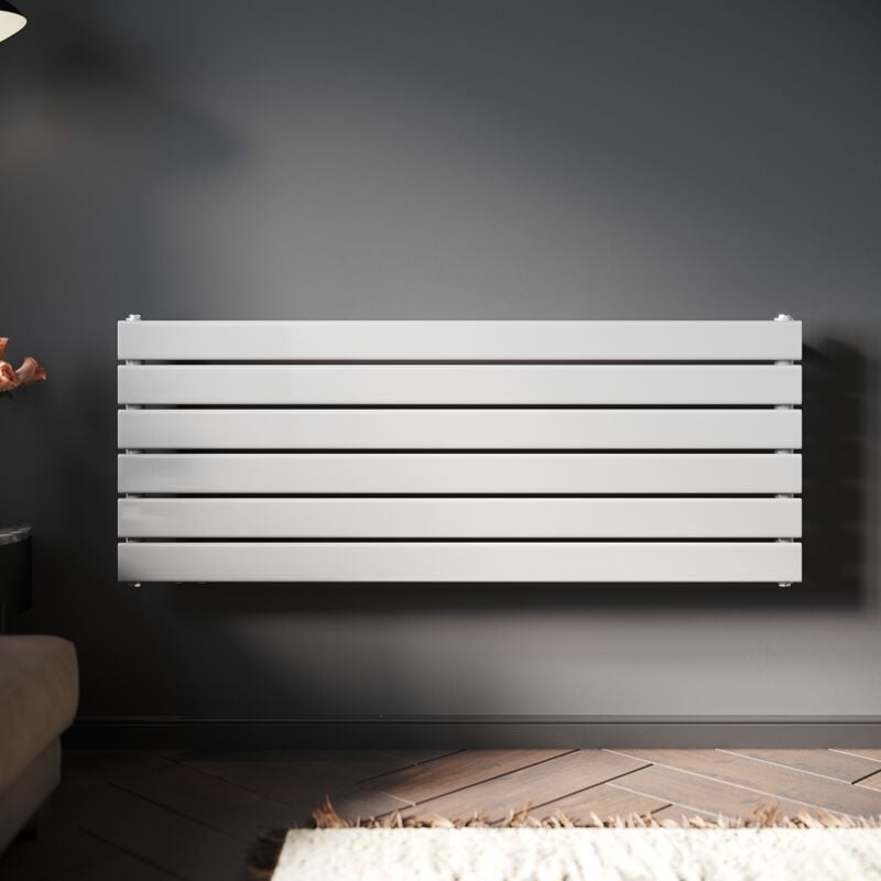 Radiateur eau chaude en acier 465x1200 mm Monocouche Blanc Horizontal Radiateur chauffage central (734W) - Sonni