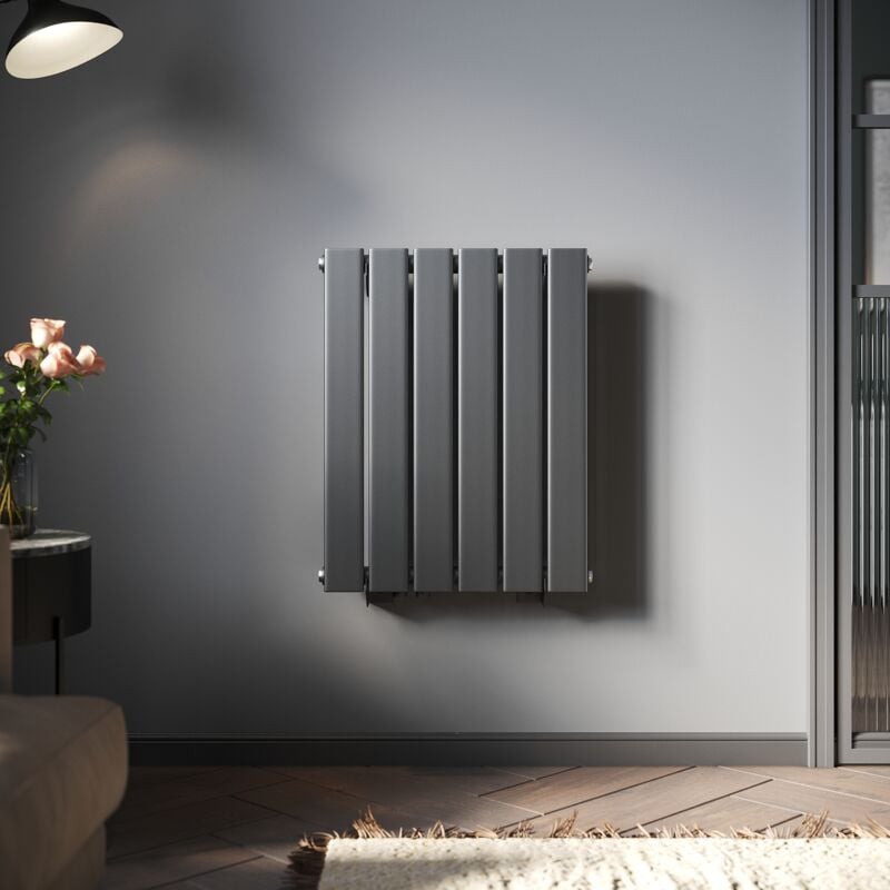 Radiateur eau chaude en acier 600x465 mm Monocouche Anthracite Vertical Radiateur chauffage central (335W) - Sonni