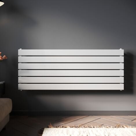 SONNI Radiateur eau chaude en acier 465x1200 mm Monocouche Blanc Horizontal Radiateur chauffage central (734W)
