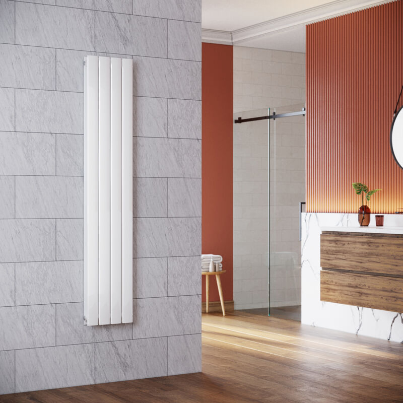 Radiateur eau chaude en acier Conception murale Vertical Radiateur chauffage central 1600x311mm Panneau Double Blanc (938W) - Sonni