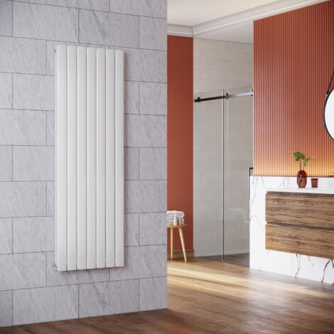 SONNI Radiateur eau chaude en acier Conception murale Vertical Radiateur chauffage central 1600x542mm Panneau Double Blanc (1447W)