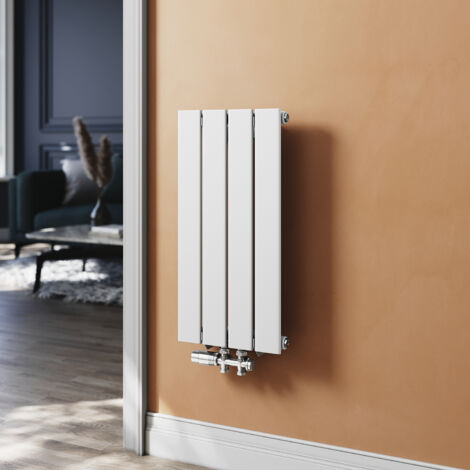 Sonni – Radiateur eau chaude vertical en acier 600x311mm – Puissance 224W – Panneau unique blanc – Installation murale facile