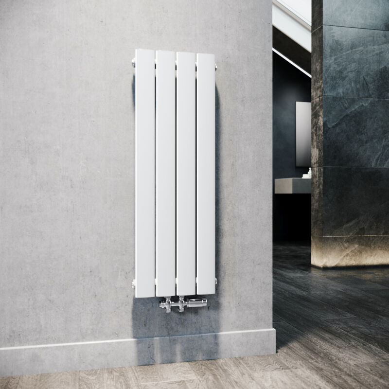 SONNI Radiateur eau chaude en acier Conception murale Vertical Radiateur chauffage central 900x311mm Panneau Unique Blanc (312W)