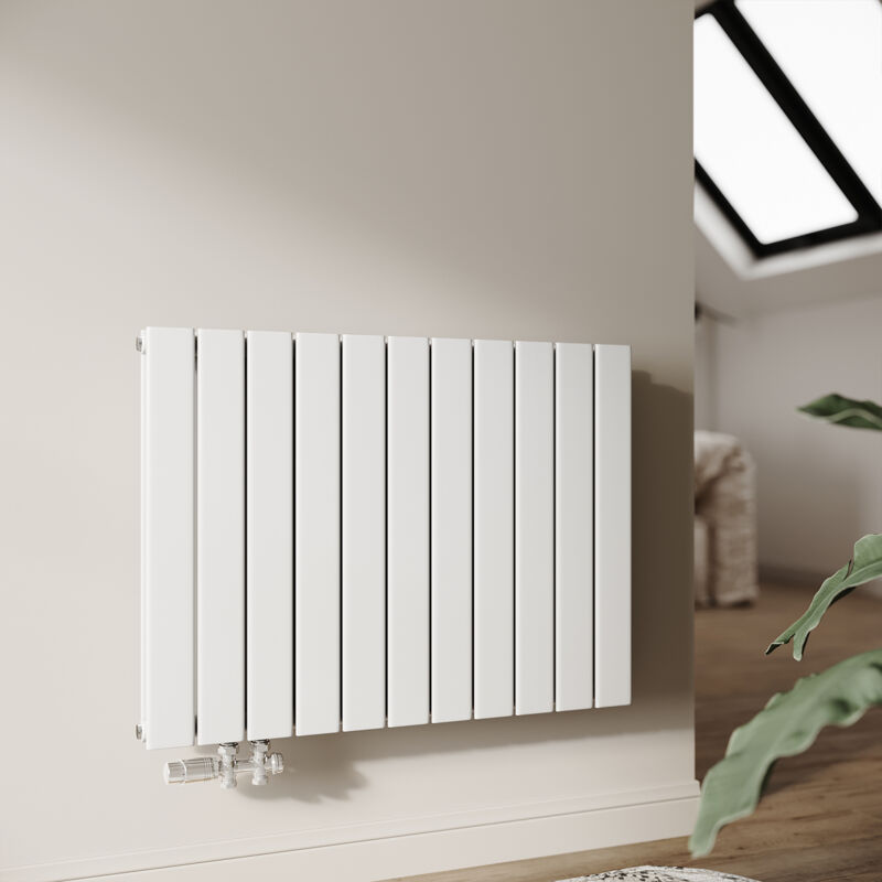 Radiateur eau chaude en acier Conception murale Vertical Radiateur chauffage central 630x850mm Panneau Double Blanc (1065W) Horizontal - Sonni