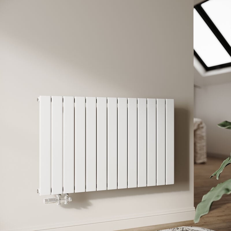 Radiateur eau chaude en acier Conception murale Vertical Radiateur chauffage central 630x1004mm Panneau Unique Blanc (684W) Horizontal - Sonni