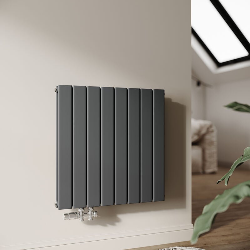 Sonni - Radiateur eau chaude en acier Conception murale Vertical Radiateur chauffage central 630x619mm Panneau Double Anthracite (774W)