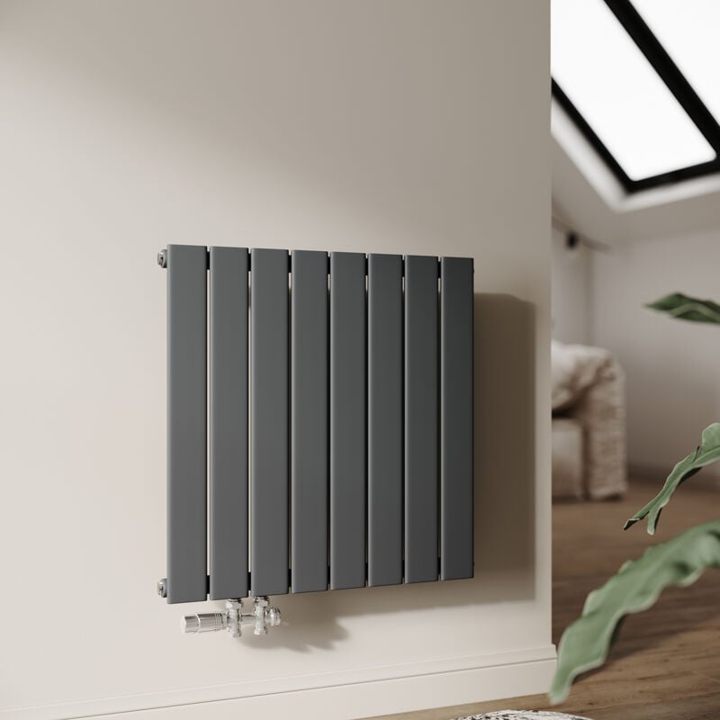 Sonni - Radiateur eau chaude en acier Conception murale Vertical Radiateur chauffage central 630x619mm Panneau Unique Anthracite (421W)