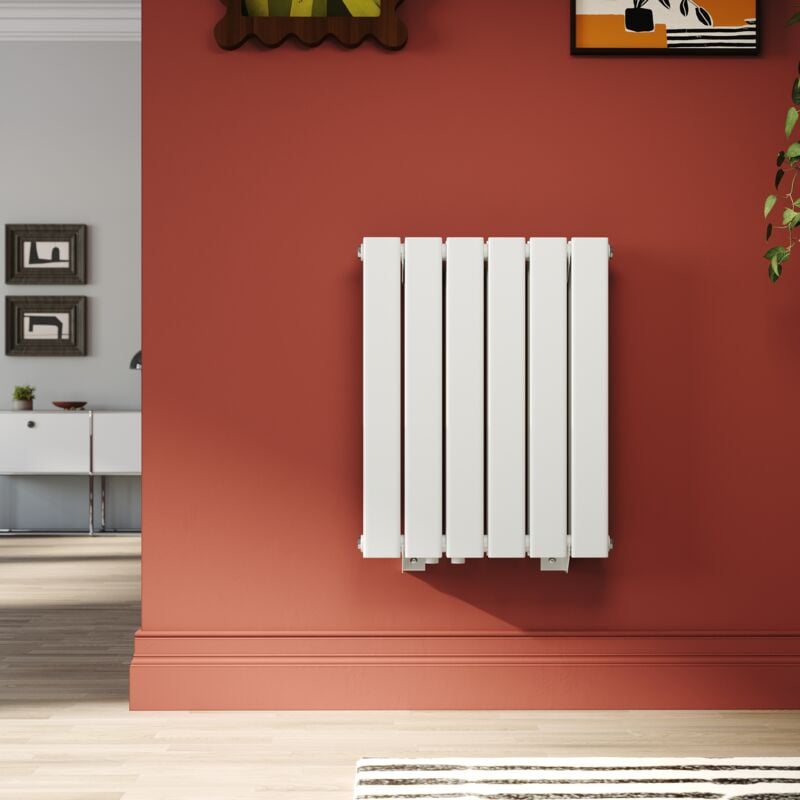 Radiateur eau chaude bicouche Blanc design Vertical en acier 600x465 mm Radiateur chauffage central (509W) - Sonni