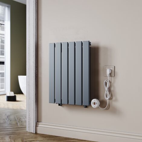 SONNI Radiateur électrique chaude en acier Radiateur Vertical Anthracite avec Thermostat Réglable et Télécommandé 600×452mm 400W
