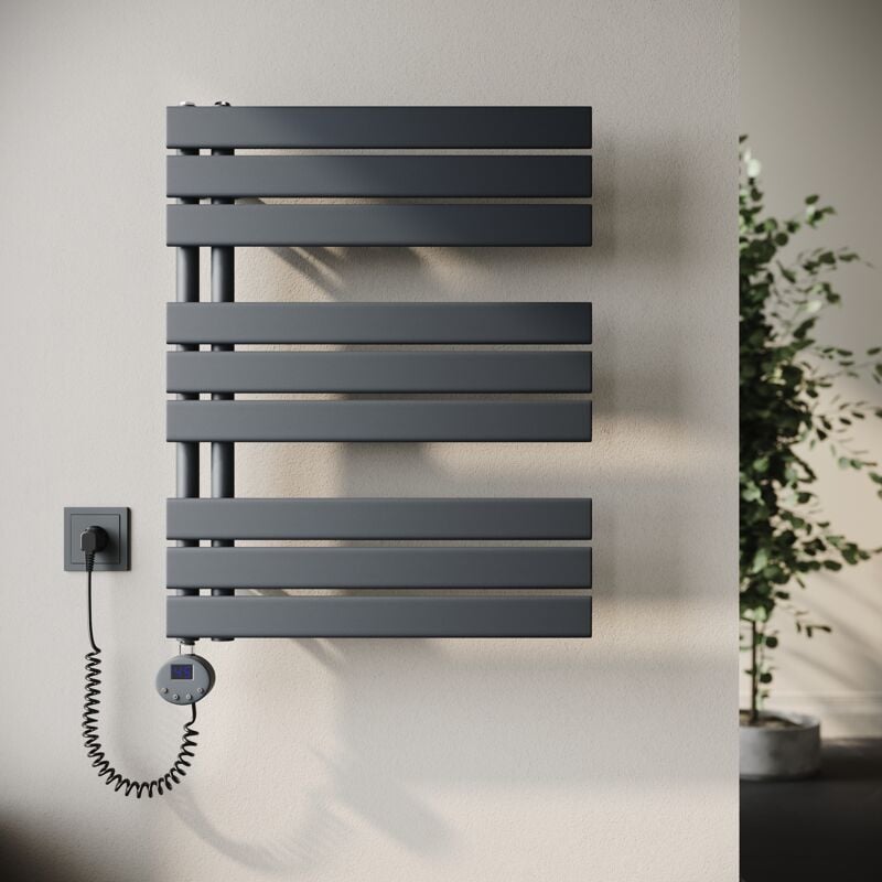 Radiateur sèche-serviettes électrique avec thermoplongeur Radiateur de salle de bain électrique avec réglage de la température et minuterie