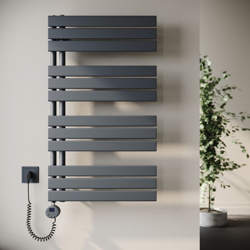 Radiateur sèche-serviettes électrique avec thermoplongeur Radiateur de salle de bain électrique avec réglage de la température et minuterie
