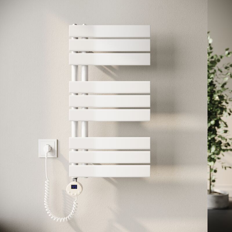 Sonni - Radiateur sèche-serviettes électrique avec thermoplongeur Radiateur de salle de bain électrique avec réglage de la température et minuterie