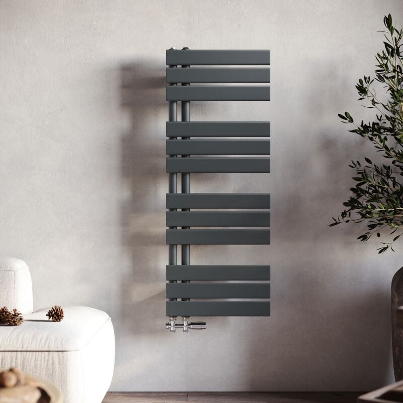 Sonni - Radiateur Sèche-Serviettes Sèche Serviettes 1000x400mm Anthracite Sèche-Serviettes Eau Chaude vertical Sèche-Serviettes Plat Radiateur de