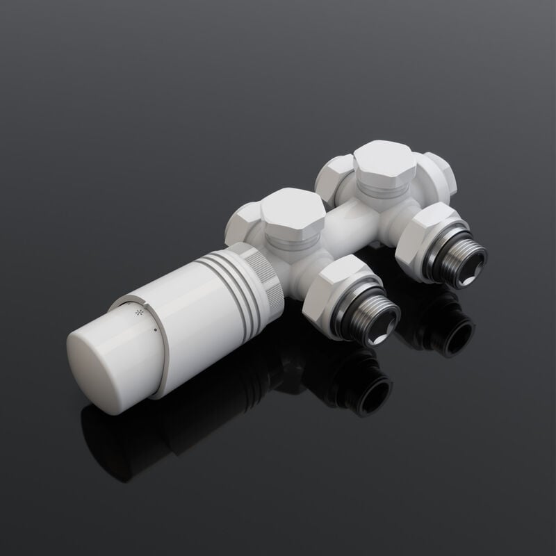 Radiateur Vanne multibloc Garniture de raccordement Accessoires de chauffage Thermostat blanc - Sonni