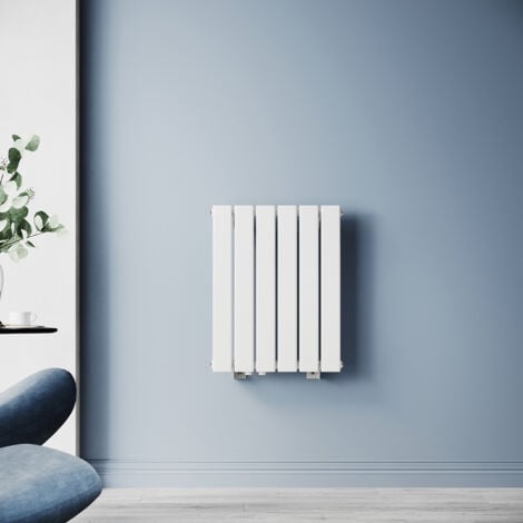 SONNI Radiatore ad acqua calda verticale a parete singola Bianco, Radiatore per riscaldamento centralizzato in acciaio dolce, 600x465mm, 1143W