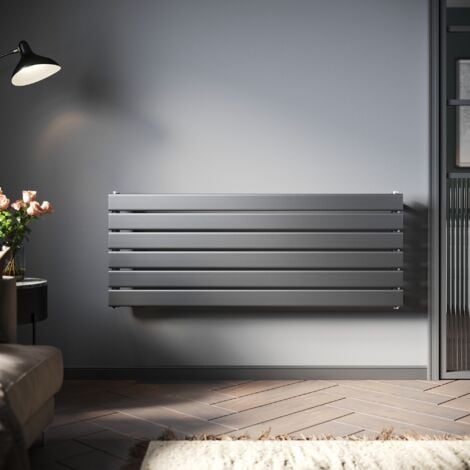 SONNI Radiatore orizzontale monostrato Radiatore ad acqua calda in acciaio dolce SPCC Antracite 465x1200 mm 2505W