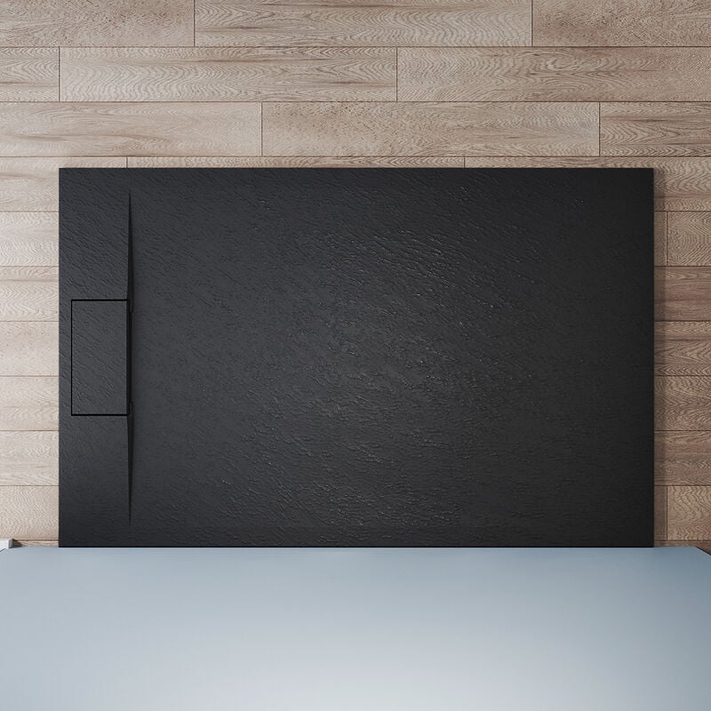 Sonni - Receveur de douche design noir Receveur de douche plat en smc Receveur de douche super plat 140 x 90 cm antidérapant