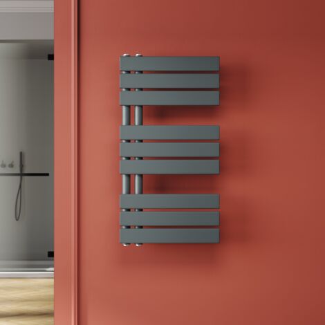 SONNI Scaldasalviette Acqua Calda Termoarredo Radiatore Design Laterale Verticale Scaldasalviette Connessione Laterale Antracite 760x400mm 570 W