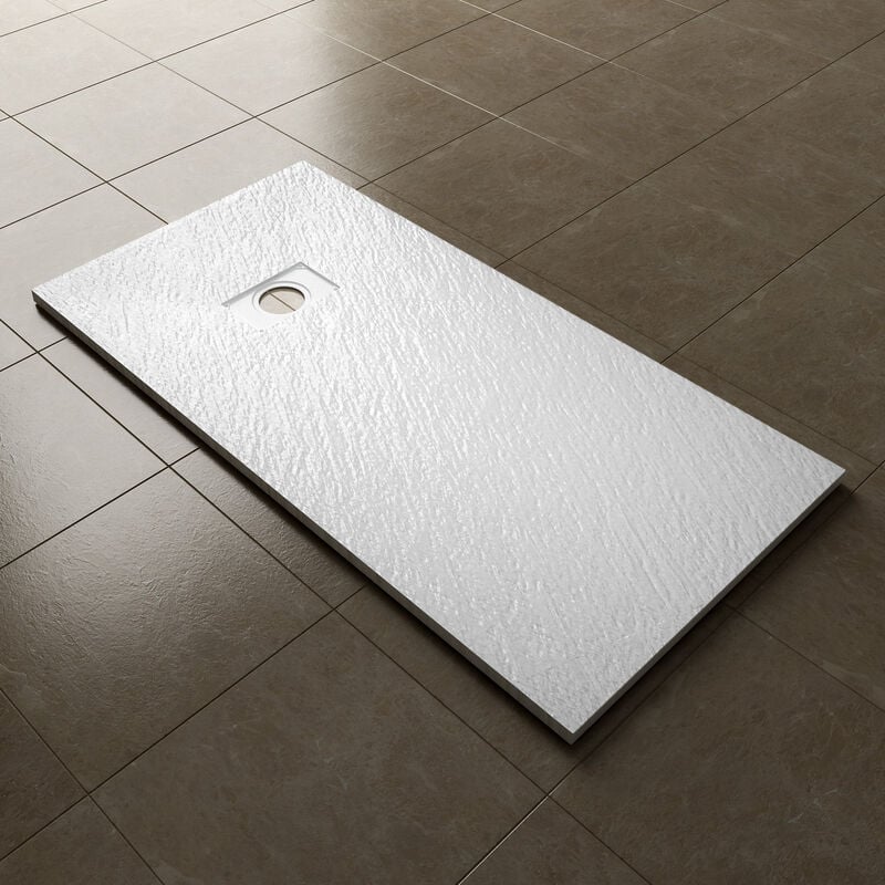 Smc Receveur de douche rectangulaire 140x70cm Antidérapant Blanc Receveur de douche plat Salle de bains - Sonni