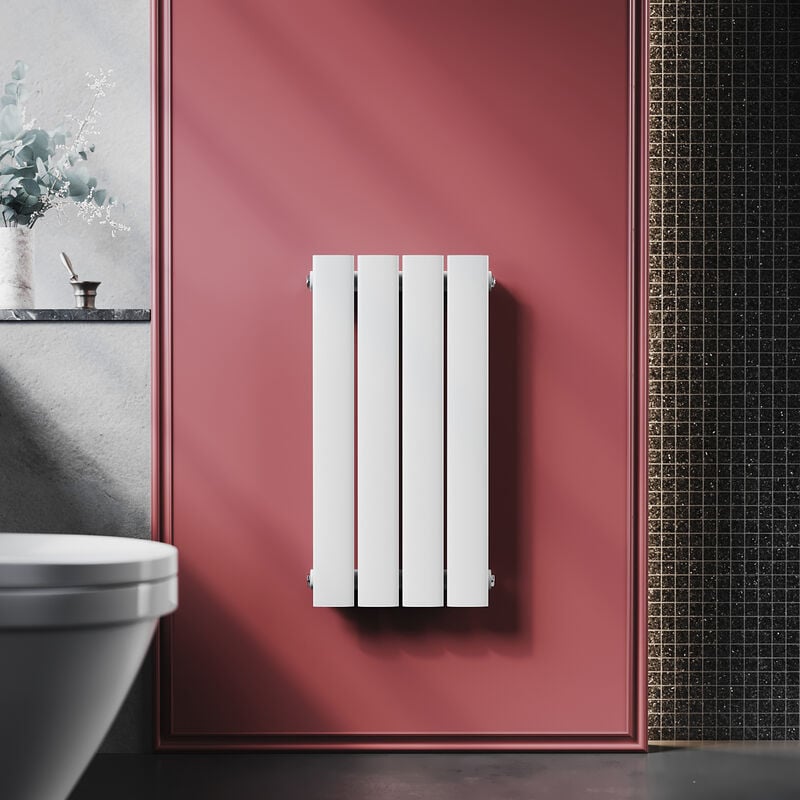 Radiateur eau chaude en acier Conception murale Vertical Tube plat Radiateur chauffage central 600x311mm Panneau Unique Blanc (222W) - Sonni