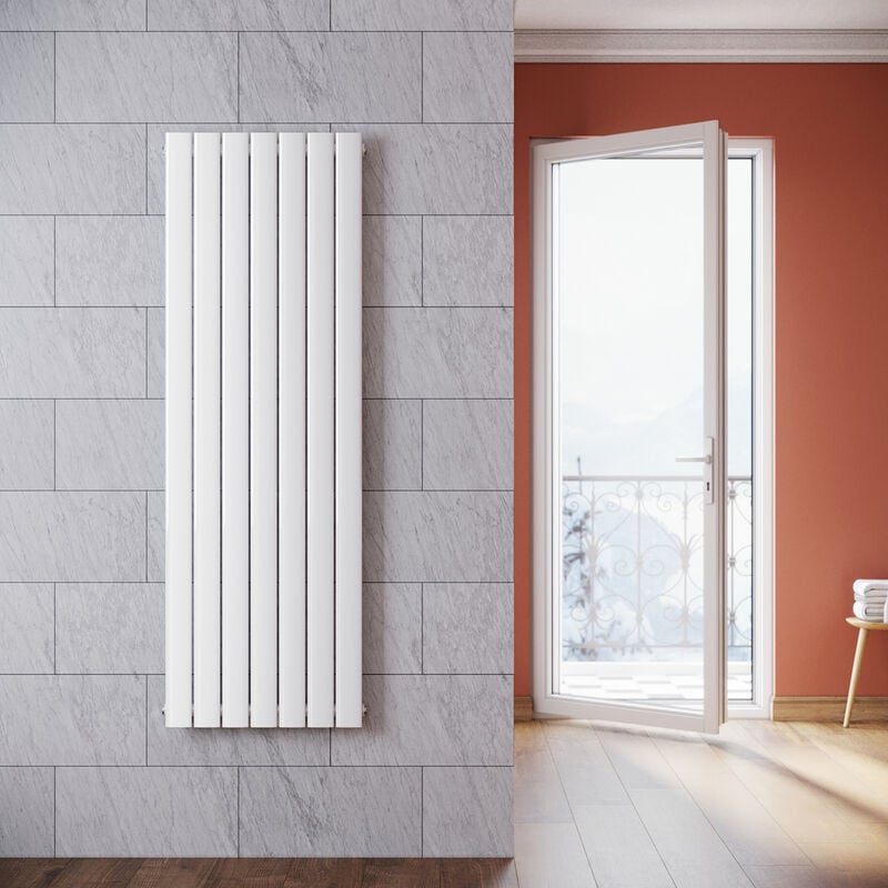 Radiateur eau chaude en acier Conception murale Vertical Tube plat Radiateur chauffage central 1600x542mm Panneau Unique Blanc (868W) - Sonni