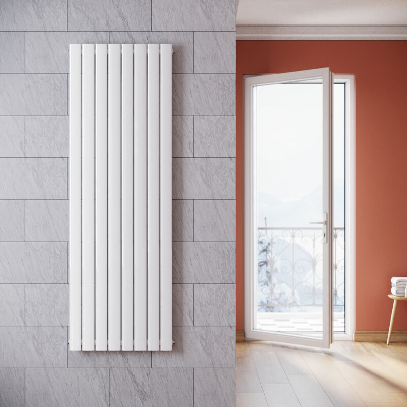 Radiateur eau chaude en acier Conception murale Vertical Tube plat Radiateur chauffage central 1800x542mm Panneau Unique Blanc (938W) - Sonni