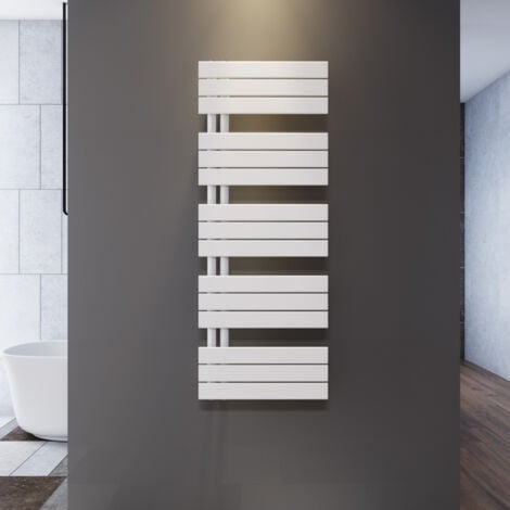 SONNI Termoarredo Scaldasalviette 1314x500m Bianca Radiatore Acqua Calda Design Laterale Verticale Scaldasalviette Connessione laterale