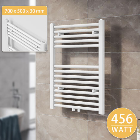 SONNI Termoarredo Scaldasalviette Acqua Calda Asciugamani da Parete Radiatore Collegamento Intermedio 700x500mm Bianco