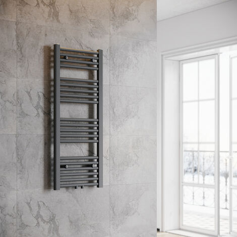 SONNI Termoarredo Scaldasalviette Radiatore ad Acqua Calda Bagno Collegamento Intermedio 1000x400mm Grigio Antracite