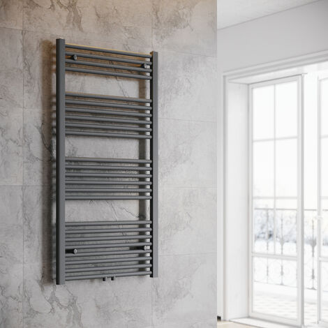 SONNI Termoarredo Scaldasalviette Radiatore ad Acqua Calda Bagno Collegamento Intermedio 1200x600mm Grigio Antracite
