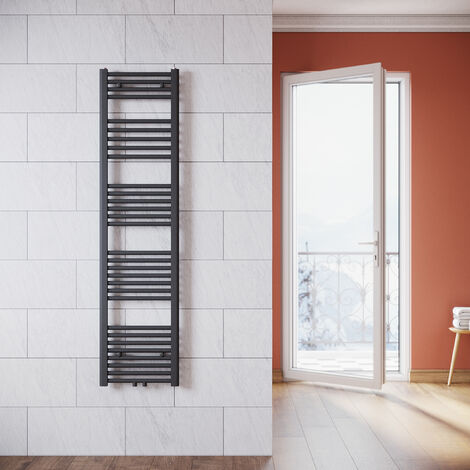 SONNI Termoarredo Scaldasalviette Verticale Radiatore ad Acqua Calda Antracite Connessione Centrale 1600x400mm