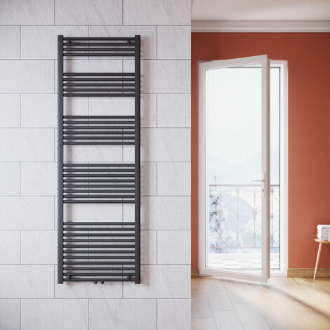 SONNI Termoarredo Scaldasalviette Verticale Radiatore ad Acqua Calda Antracite Connessione Centrale 1800x600mm