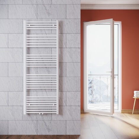 SONNI Termoarredo Scaldasalviette Verticale Radiatore ad Acqua Calda Bianco Connessione Centrale 1600x600mm