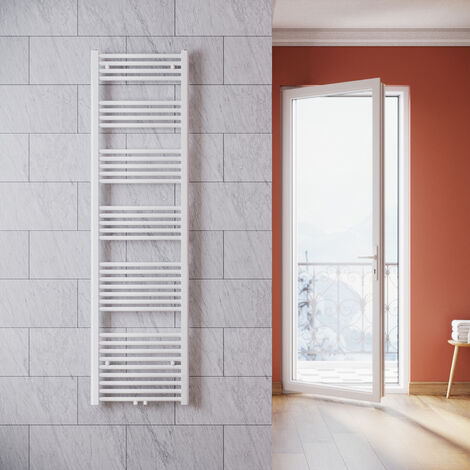 SONNI Termoarredo Scaldasalviette Verticale Radiatore ad Acqua Calda Bianco Connessione Centrale 1800x500mm