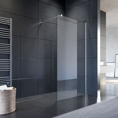 SONNI Walk in Dusche Duschwände Duschwand Duschabtrennung NANO 8mm Klares Sicherheitsglass 80x200cm mit Stabilisator