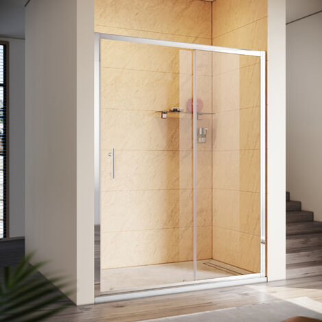 SONNI140x185cm Schiebetür Dusche Klarglas Duschwand