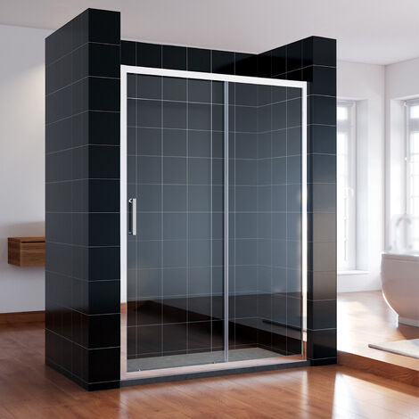 SONNI150x185cm Schiebetür Dusche Klarglas Duschwand