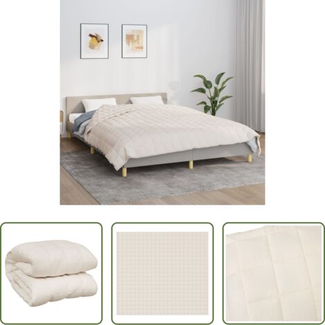 Sonno -  Coperta Ponderata Crema Chiaro 200x230 cm 9 kg Tessuto