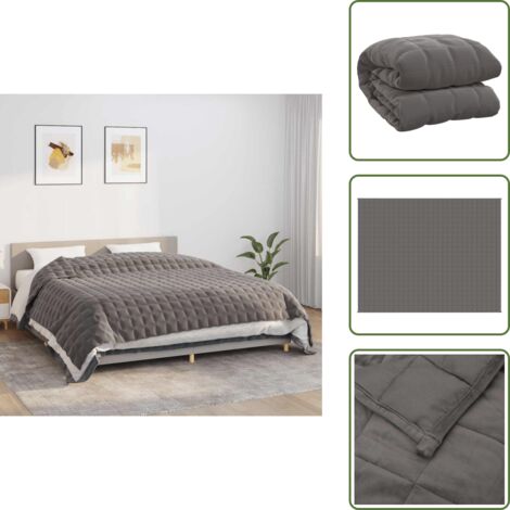 Sonno profondo - vidaXL Coperta Ponderata Grigia 235x290 cm 15 kg Tessuto - Pressione morbida