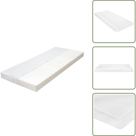Sonno profondo - vidaXL Materasso 90x200 cm 7 Zone Schiuma di Poliuretano 10 cm H2 H3 - Comfort notte