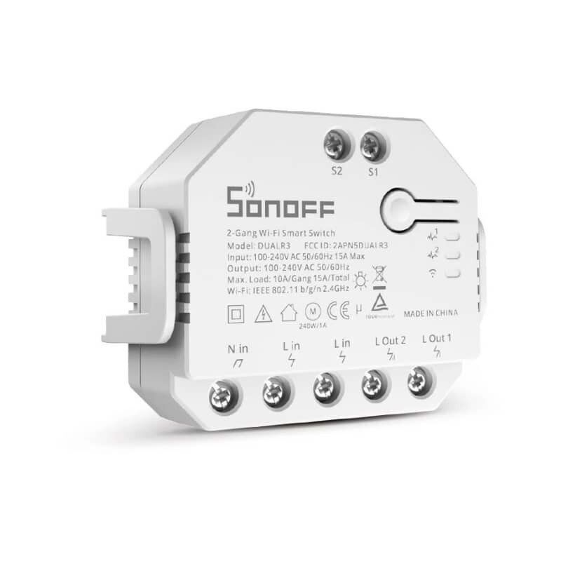 

Dual R3 Interruptor Doble, controlador wiffi programable e Inteligente para Persianas - Sonoff