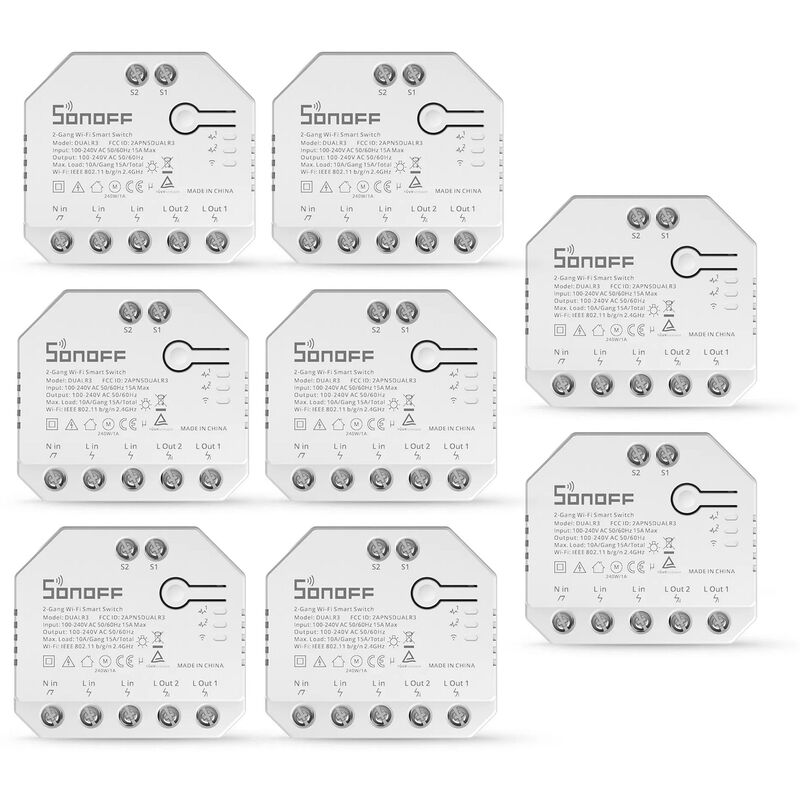 

Sonoff Interruptor de cortina inteligente WiFi con medicion de potencia Certificado DualR3 Doble rele para cortinas de bricolaje Persianas