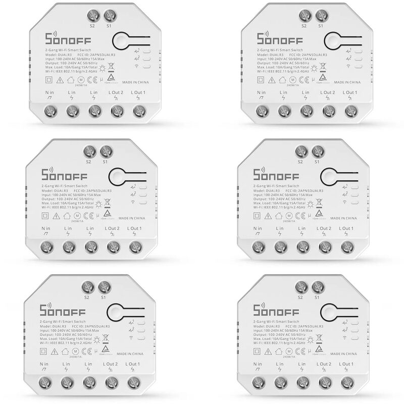 

Sonoff Interruptor de cortina inteligente WiFi con medicion de potencia Certificado DualR3 Doble rele para cortinas de bricolaje Persianas