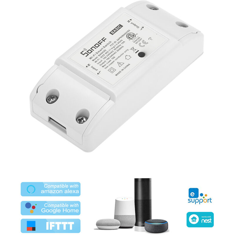 

SONOFF Interruptor Wifi basico, Modulo de automatizacion del hogar inteligente,5 piezas